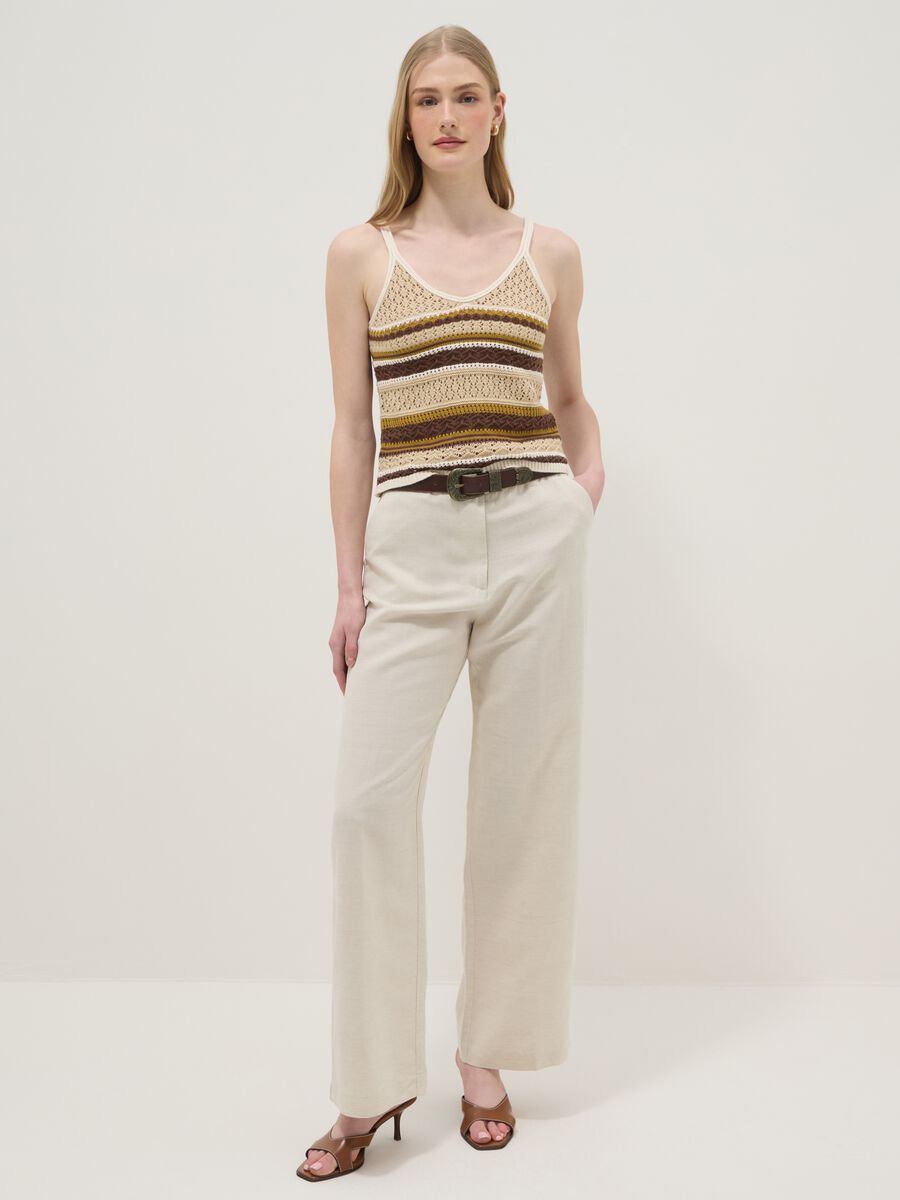 Multicolour pure cotton regular-fit knitted-texture top_1