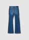 Girls' regular fit stretchy blue cotton flare trousers_4