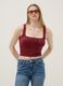 Red stretch fabric regular-fit tank top with pleats_1