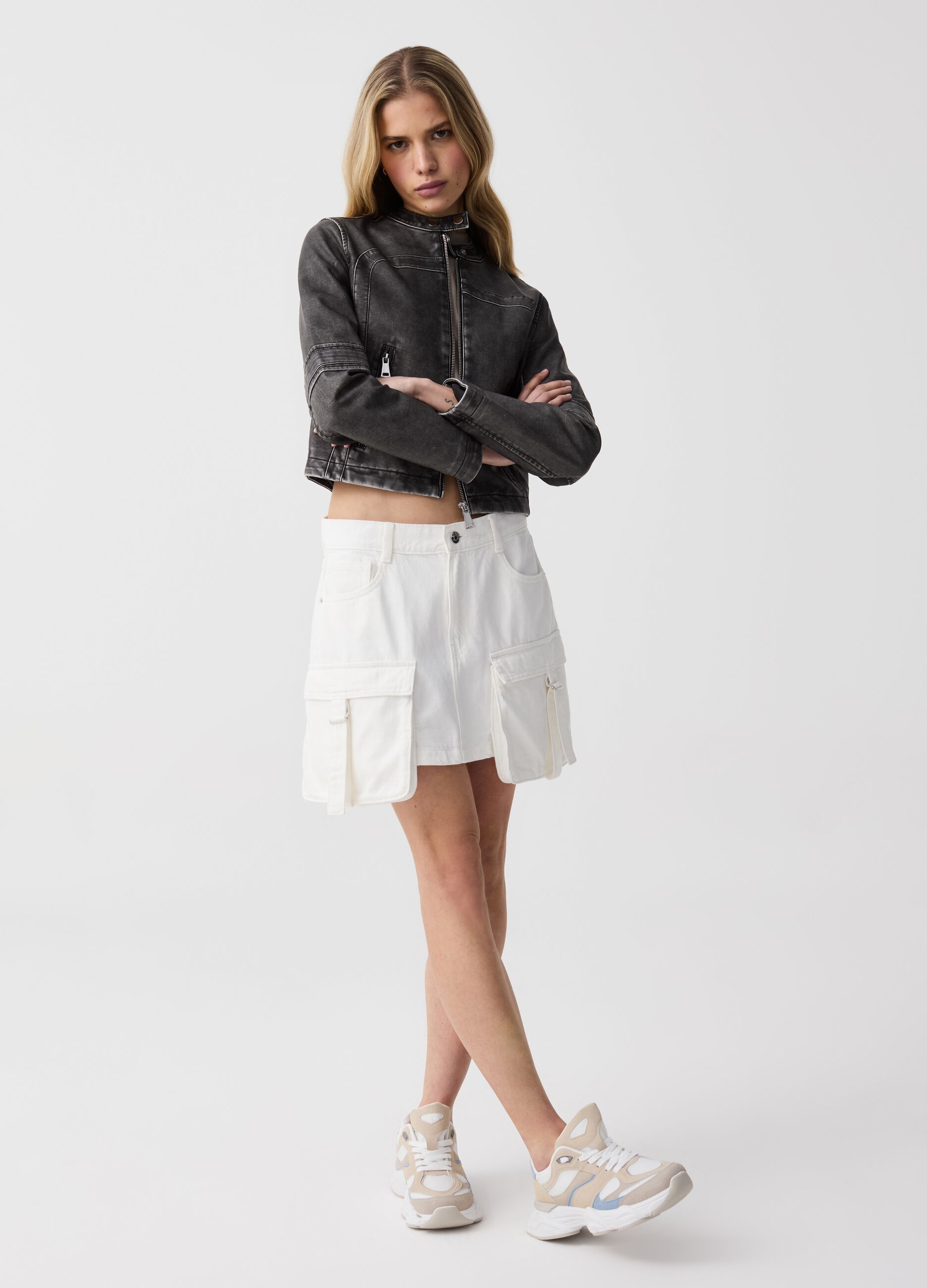 Ovs Minigonna cargo in denim