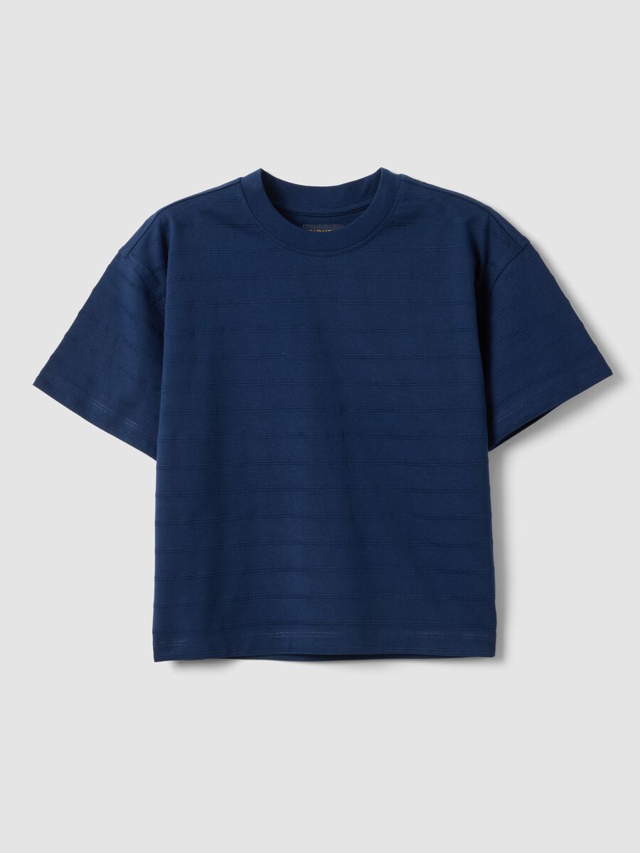 T-shirt in puro cotone blu da bambino regular fit_3