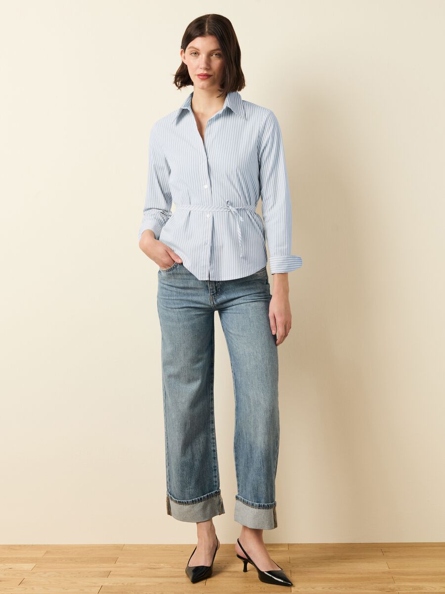 Striped shirt with belt_1