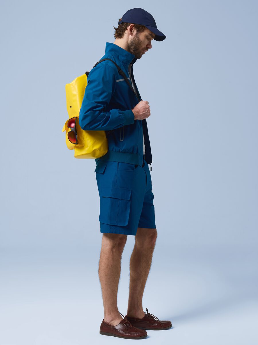ALTAVIA SAILING blue pure cotton cargo Bermuda shorts_0