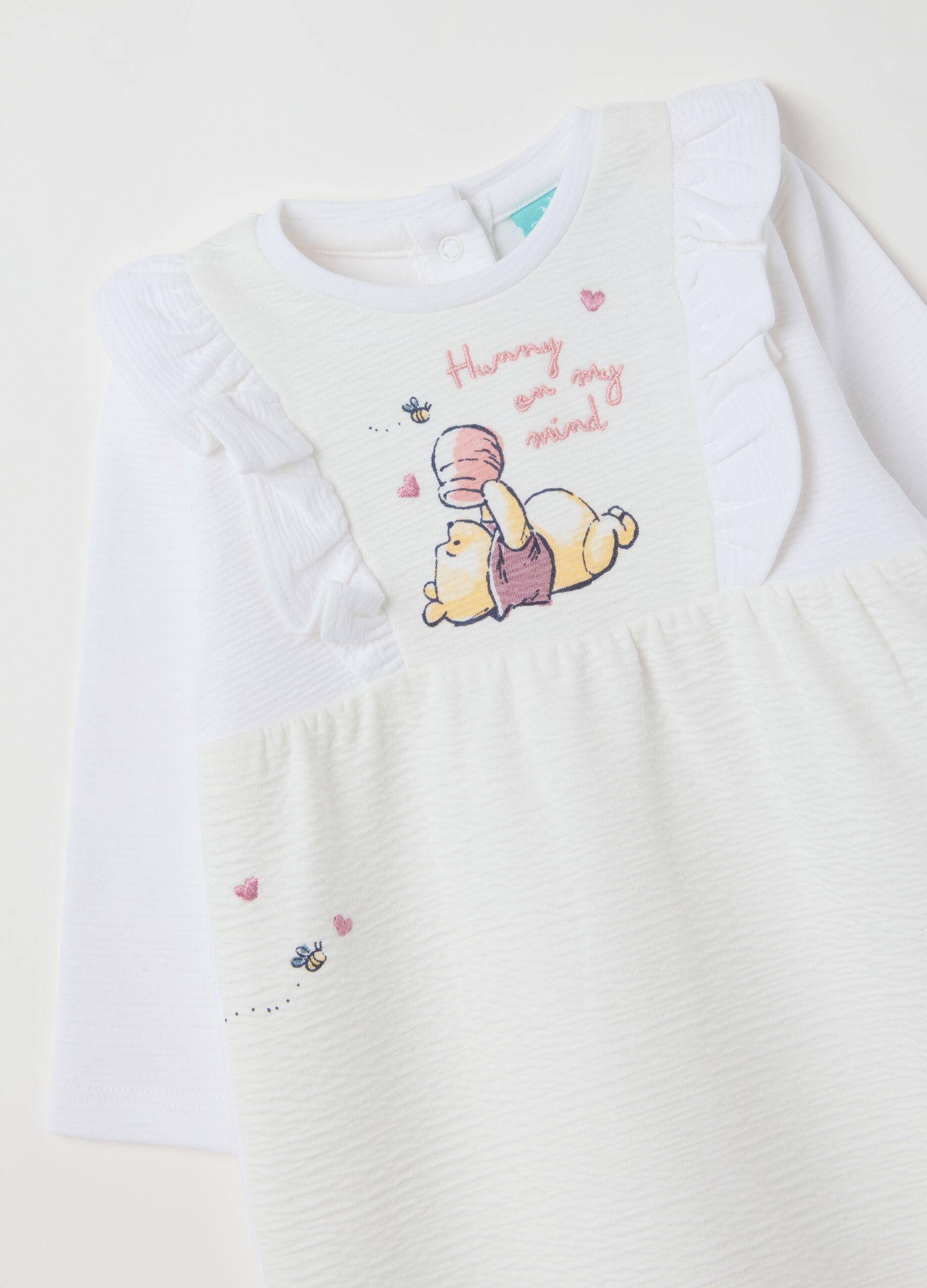White Cotton Blend Baby Girl Romper