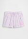 Girls' purple cotton blend shorts with strawberries and flowers_3