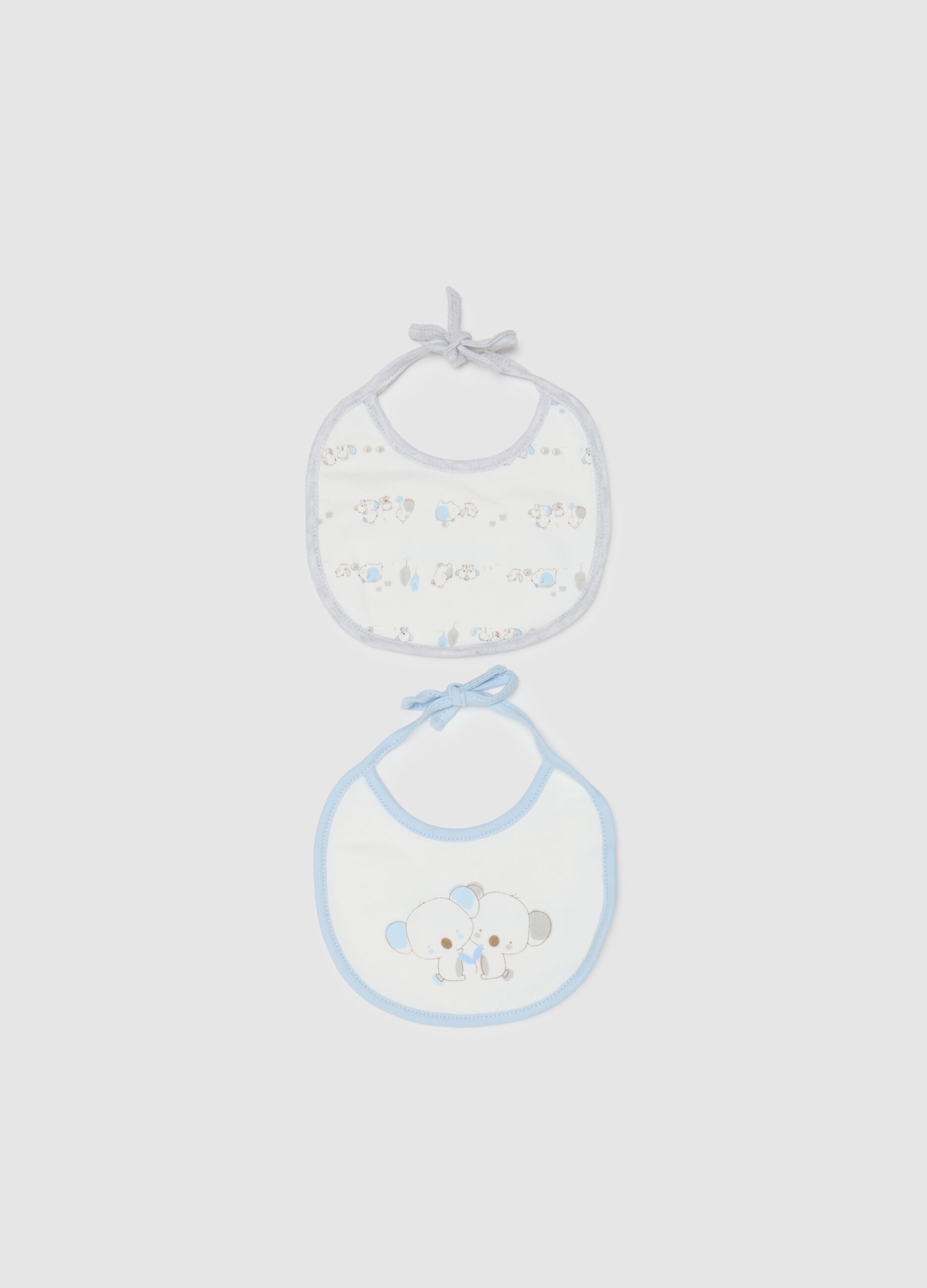 Two-pack multicolour pure cotton baby bibs