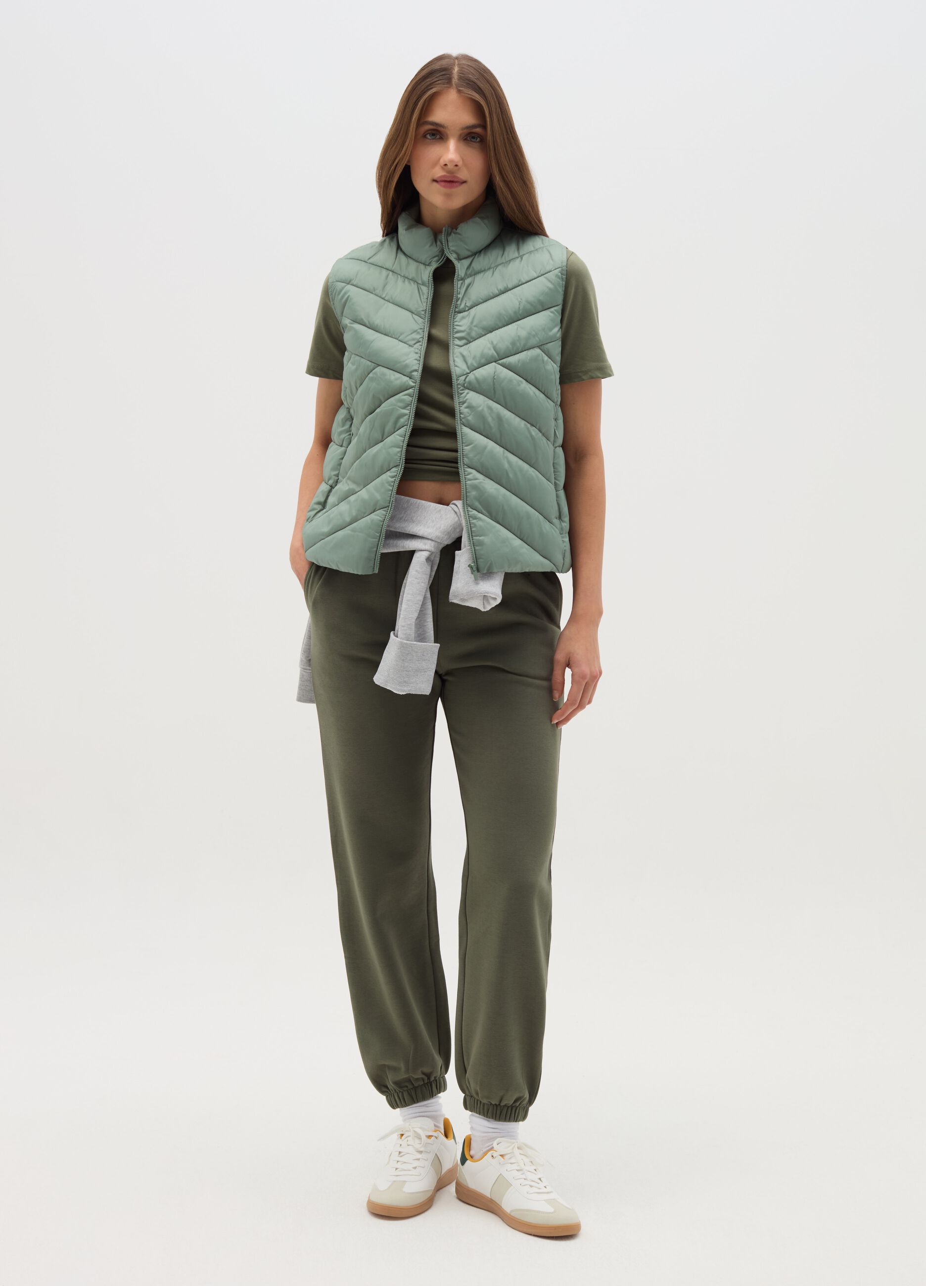 Gilet full-zip ultralight a collo alto