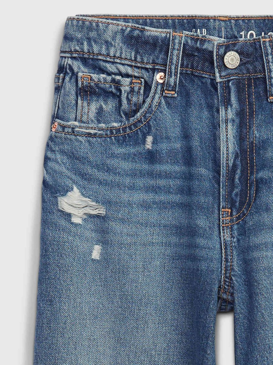 Pantaloni denim ampi in cotone per bambina_4