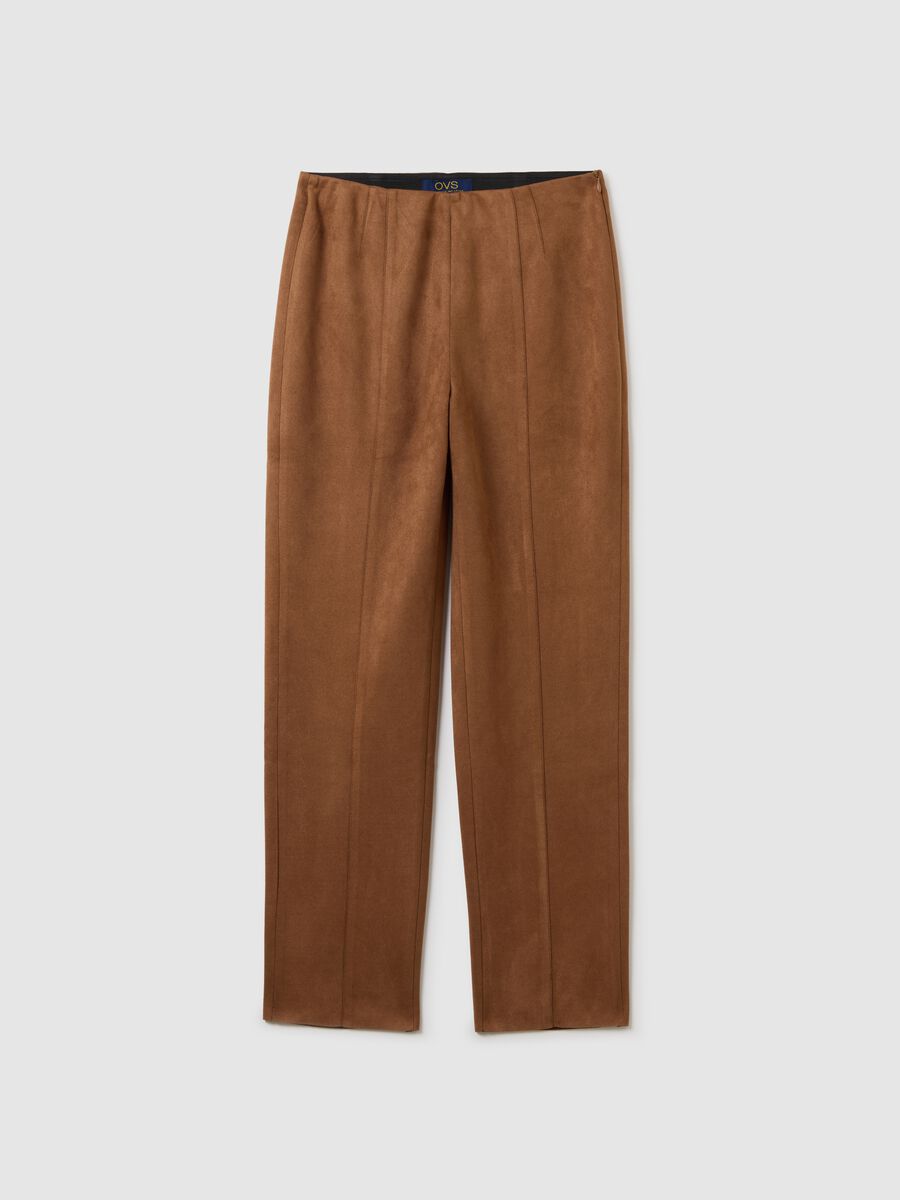 Brown Slim Fit Leggings_4