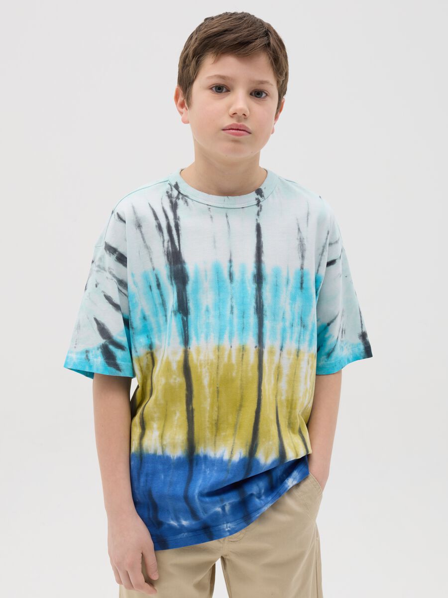 T-shirt in cotton with tie-dye print_0