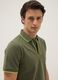 Green stretch cotton polo shirt with classic collar_3