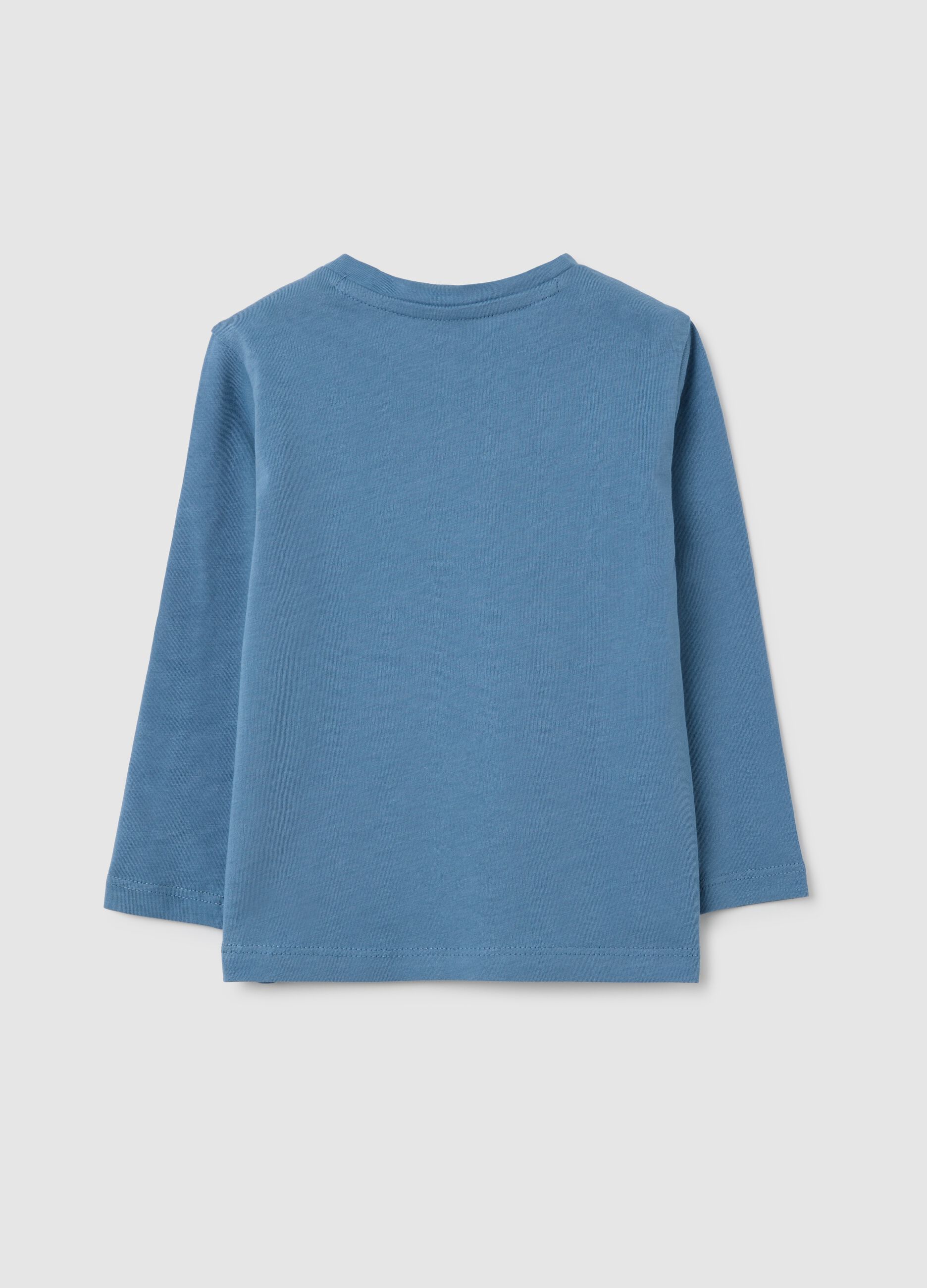 Children's T-shirt in pure blue cotton regular fit