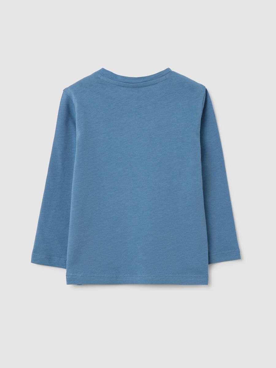 Children's T-shirt in pure blue cotton regular fit_1