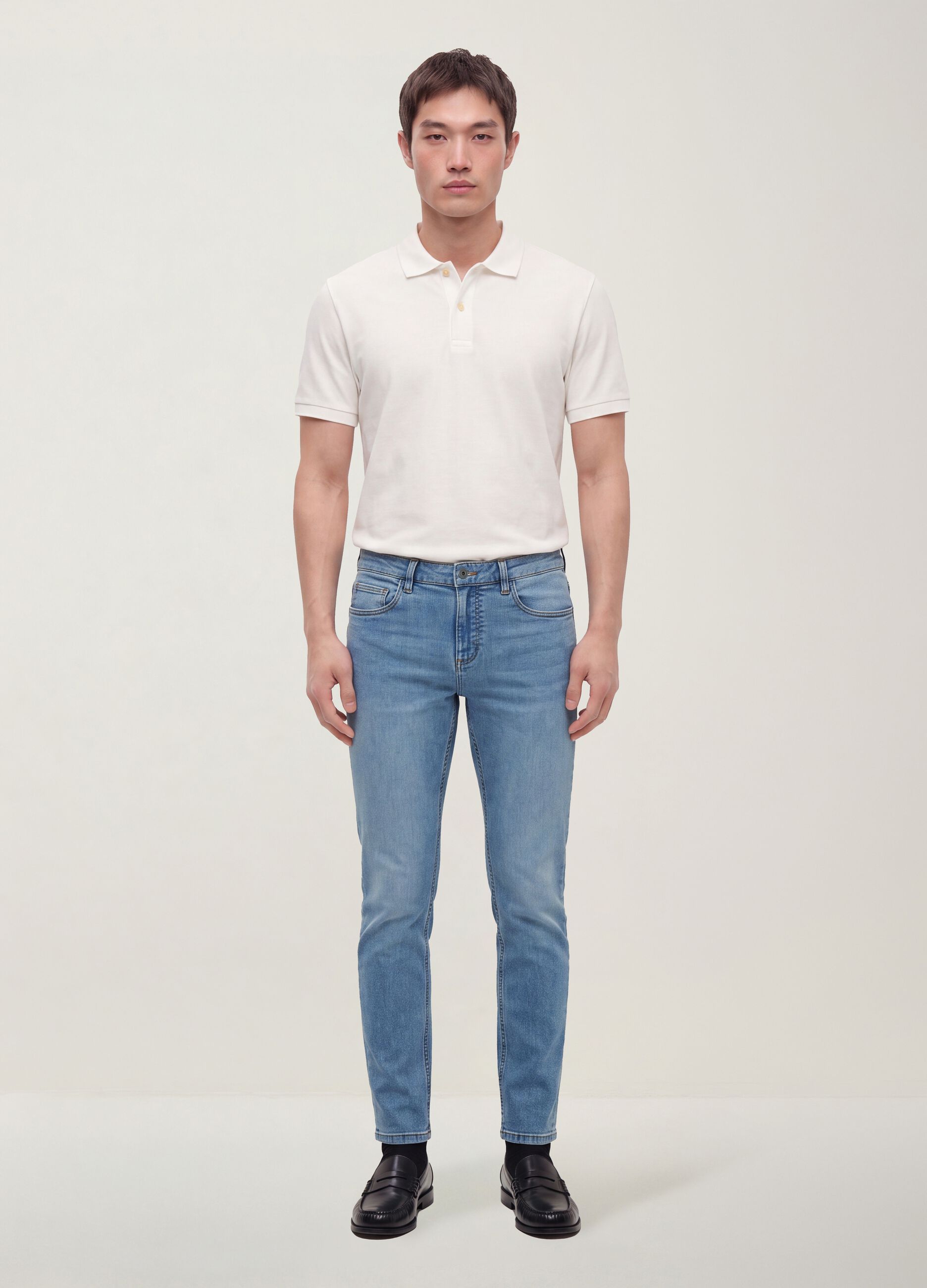 Skinny fit stretch cotton denim jeans