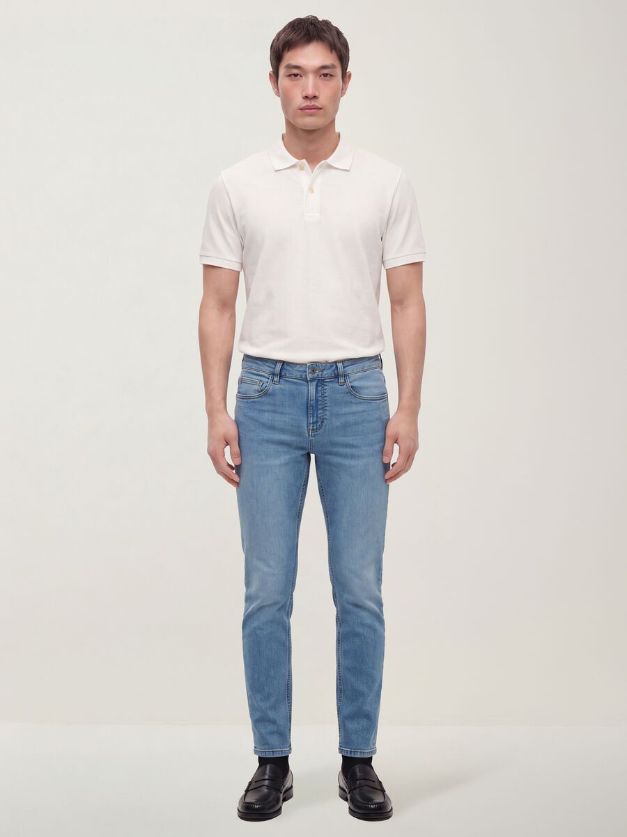 Skinny fit stretch cotton denim jeans_0