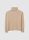 Beige Pure Wool Roll Neck Jumper Regular Fit_4