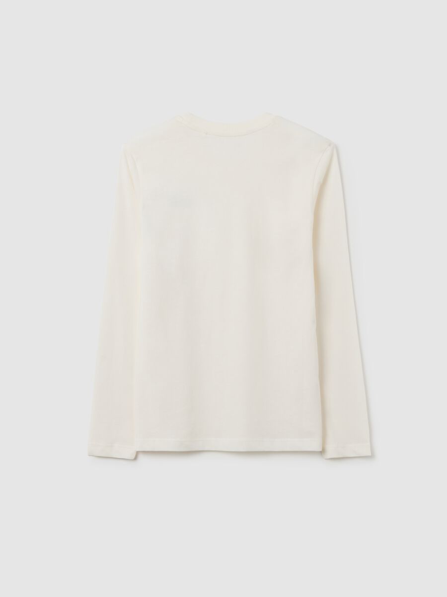 Boy's white regular fit pure cotton T-shirt_4