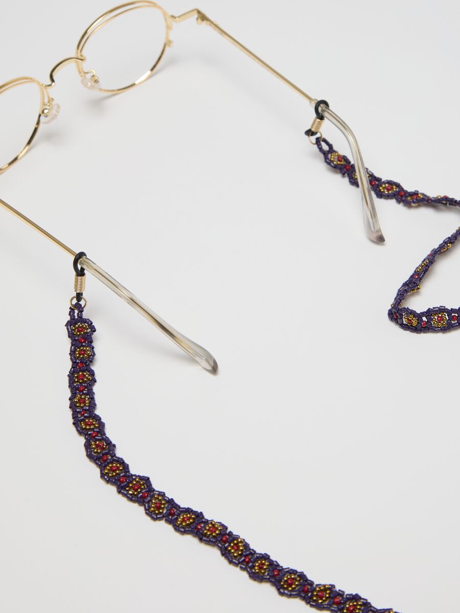 Glasses chain with multicoloured beads_2