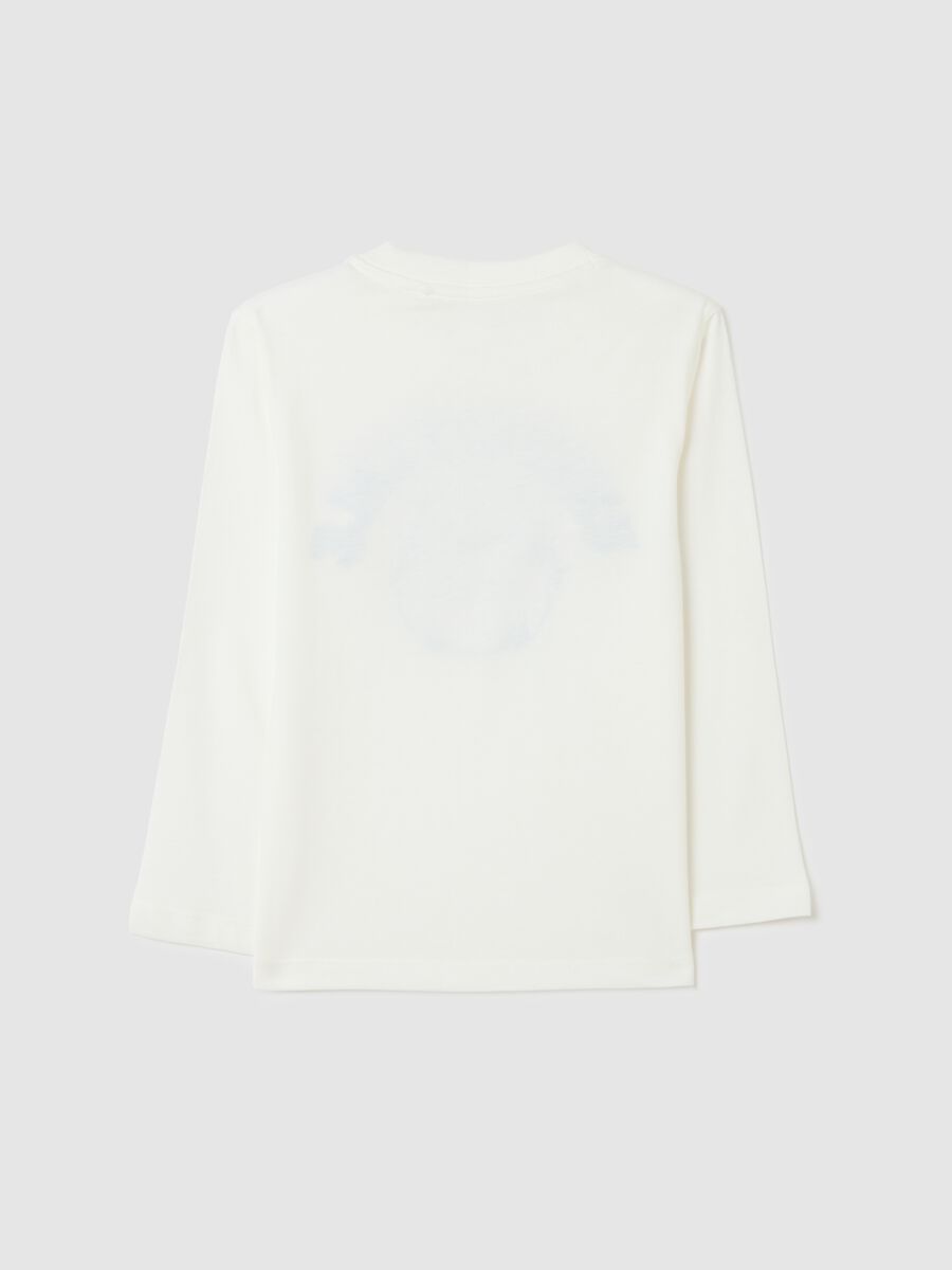 White pure cotton children's T-shirt regular fit with bulldog_1
