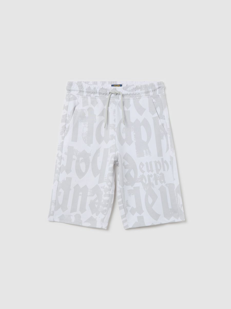 White French terry shorts with print_0