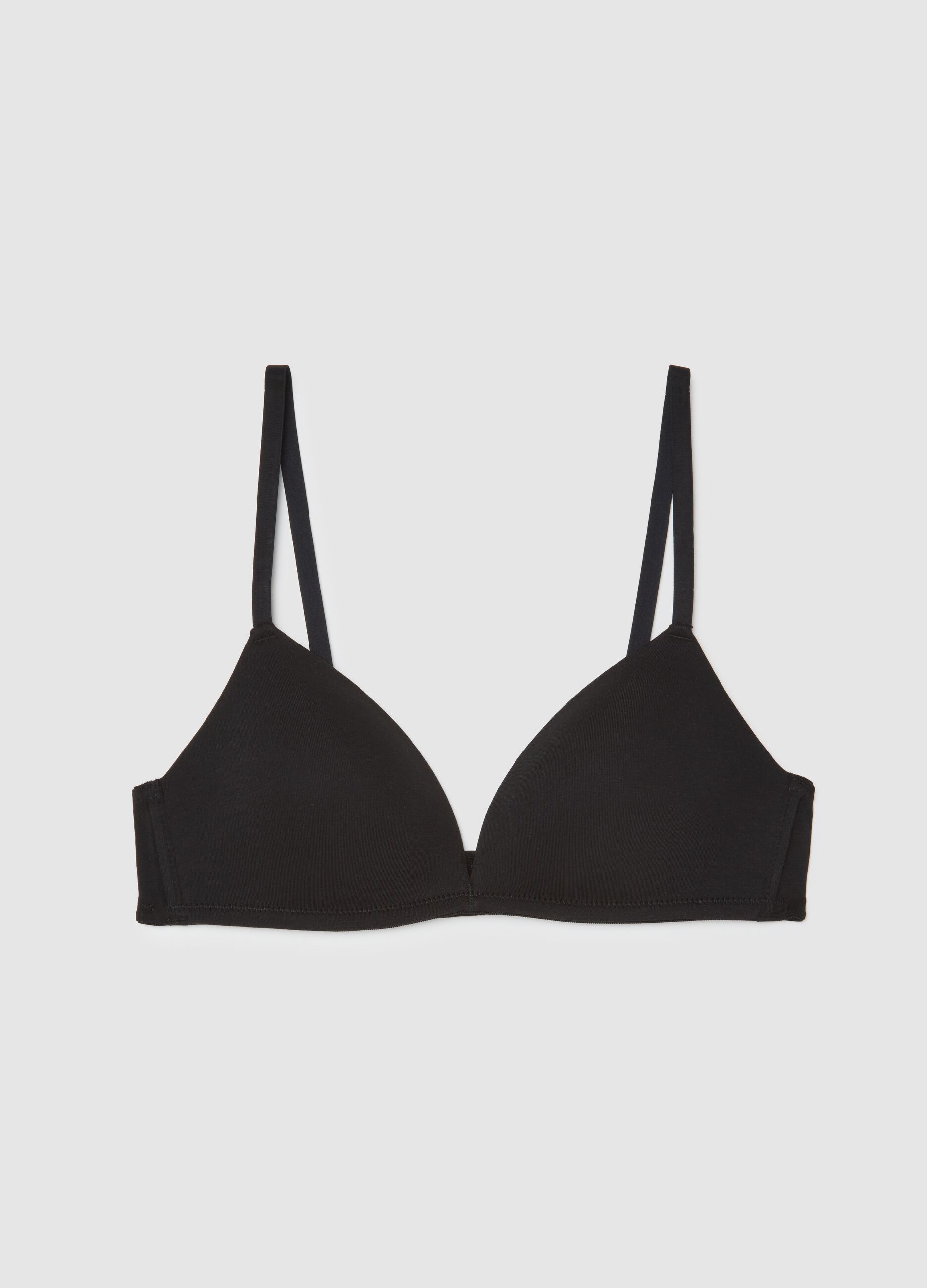 Reggiseno in cotone nero elasticizzato