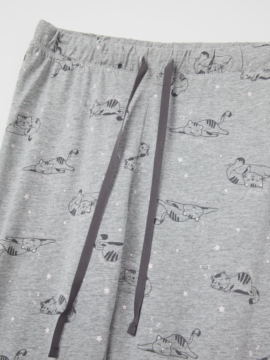 Long pyjamas with kitten print_5