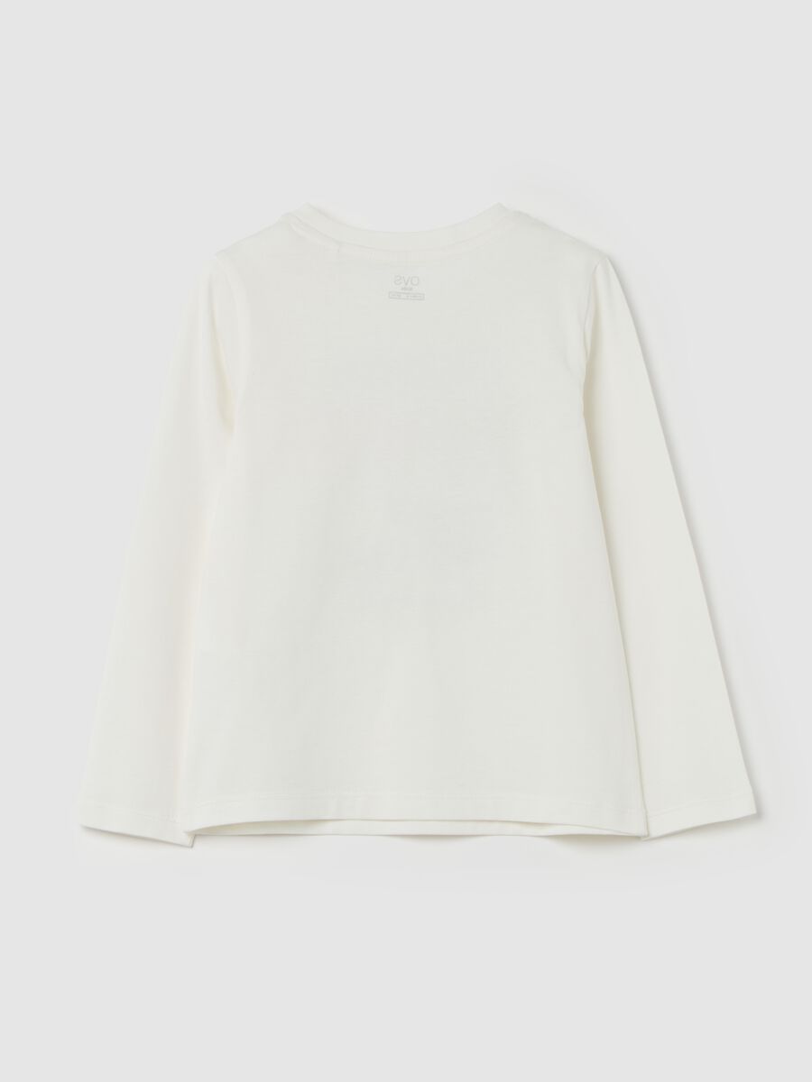 Cotton T-shirt with print and long sleeves_1