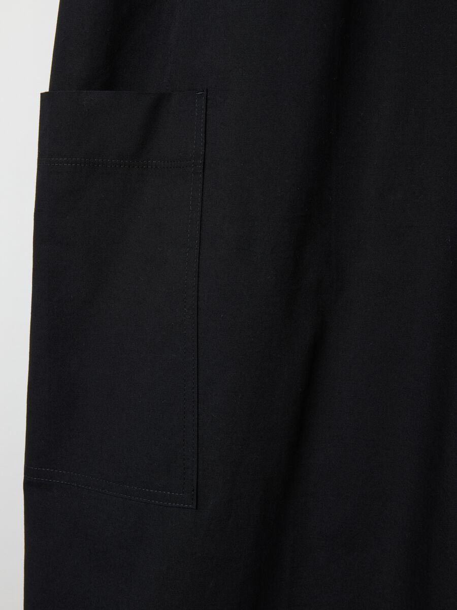 Women's long black cotton dress regular fit_1