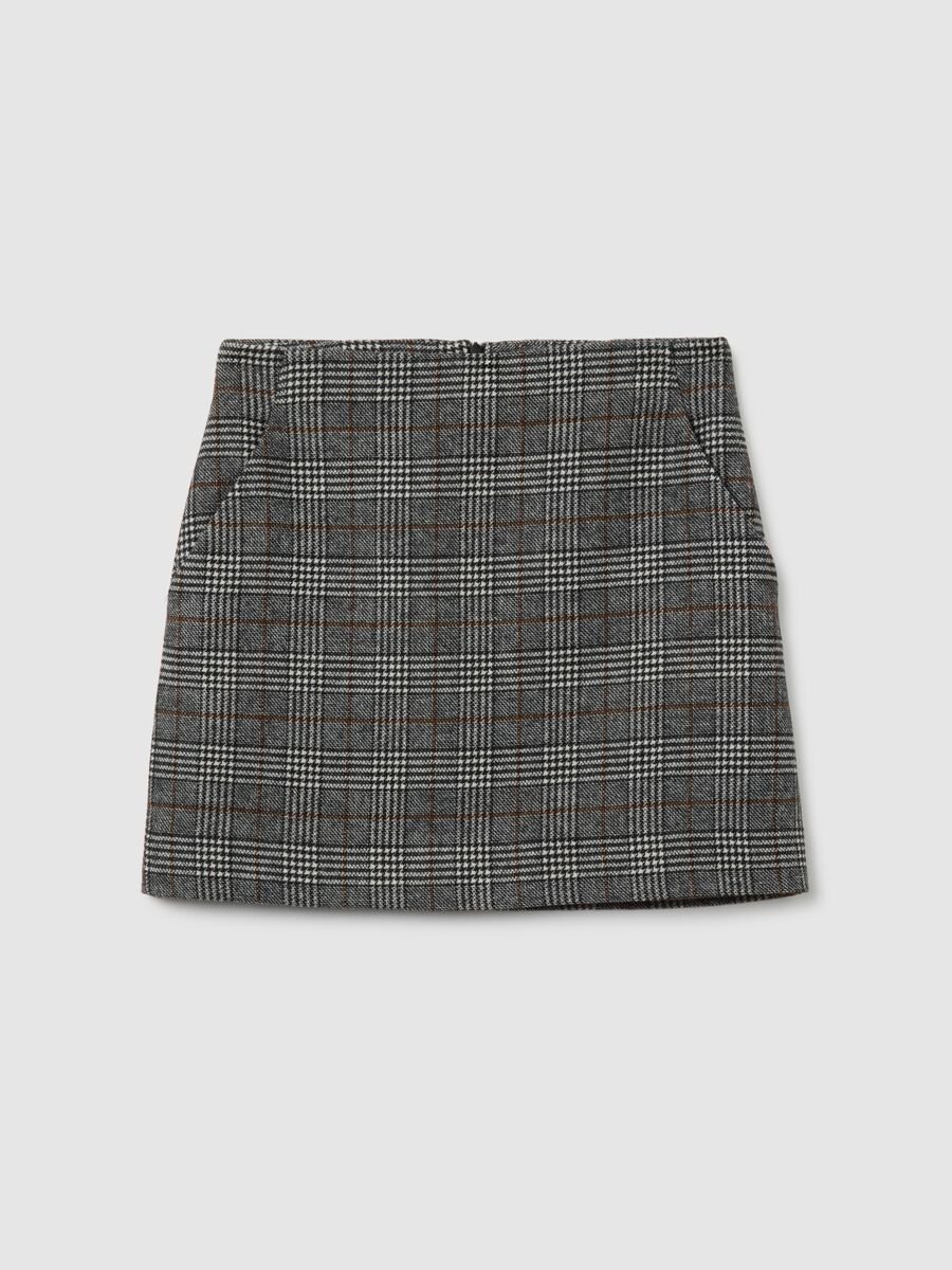 Gonna mini a quadri multicolor regular fit_4