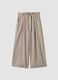 Beige viscose-blend trousers with belt_0