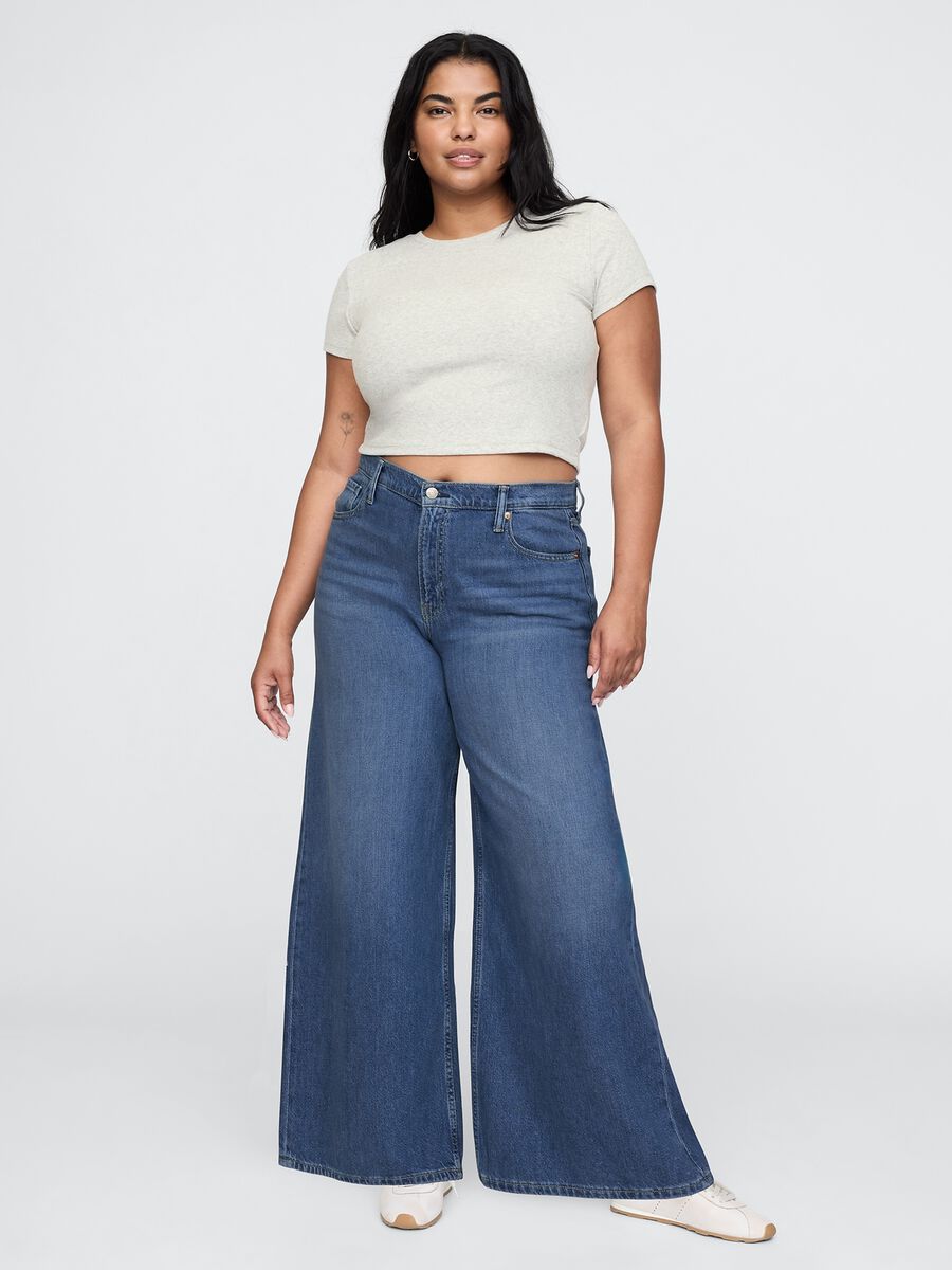Wide Leg Denim Jeans Gap_4