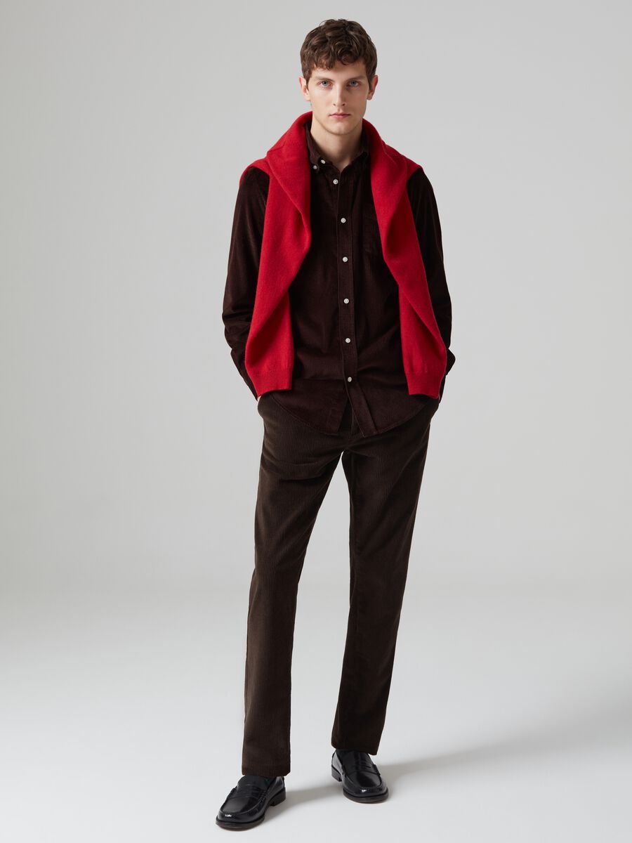 Camicia in corduroy con tasca_0