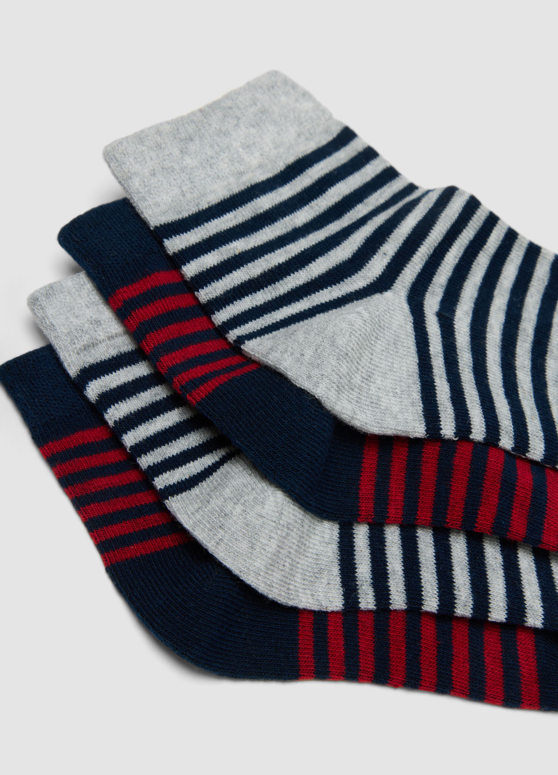 Seven-pack of short patterned socks in stretchy organic cotton