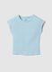 Slim Fit Girl's Blue Stretch Cotton T-shirt_0