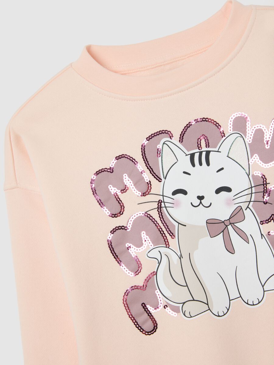 Set jogging da bambina in cotone rosa regular fit_2