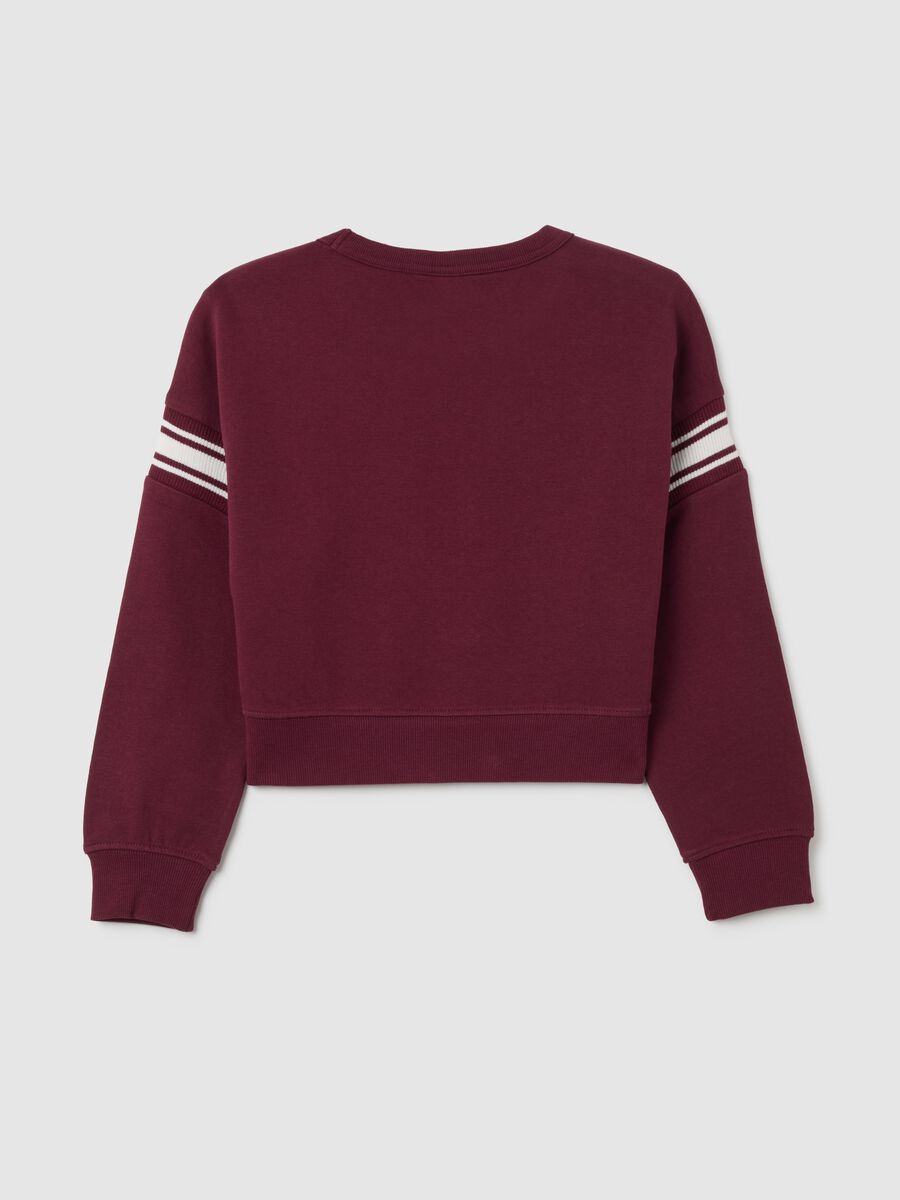 Felpa da ragazze in puro cotone rossa regular fit con stampa Hogwarts_1