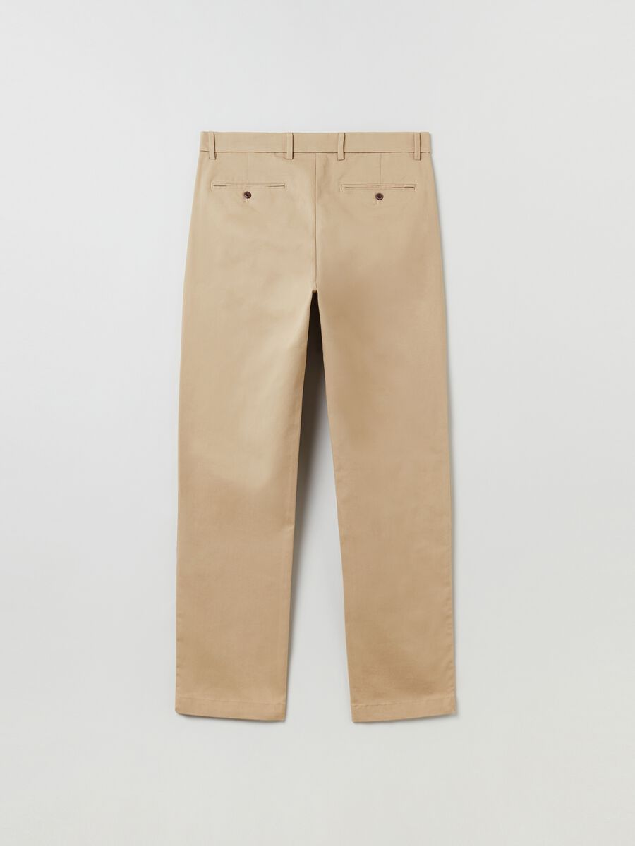 Pantaloni straight fit in cotone stretch_2