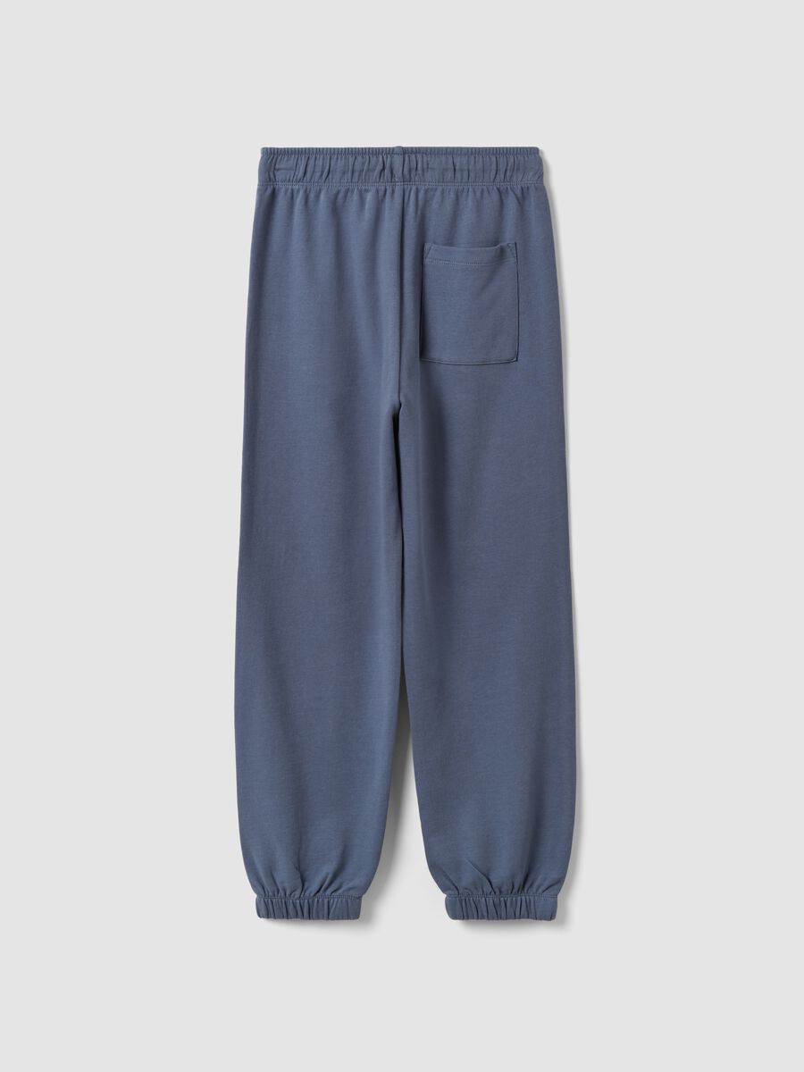 Pantaloni jogger grigi in puro cotone organico per ragazzo relaxed fit_1