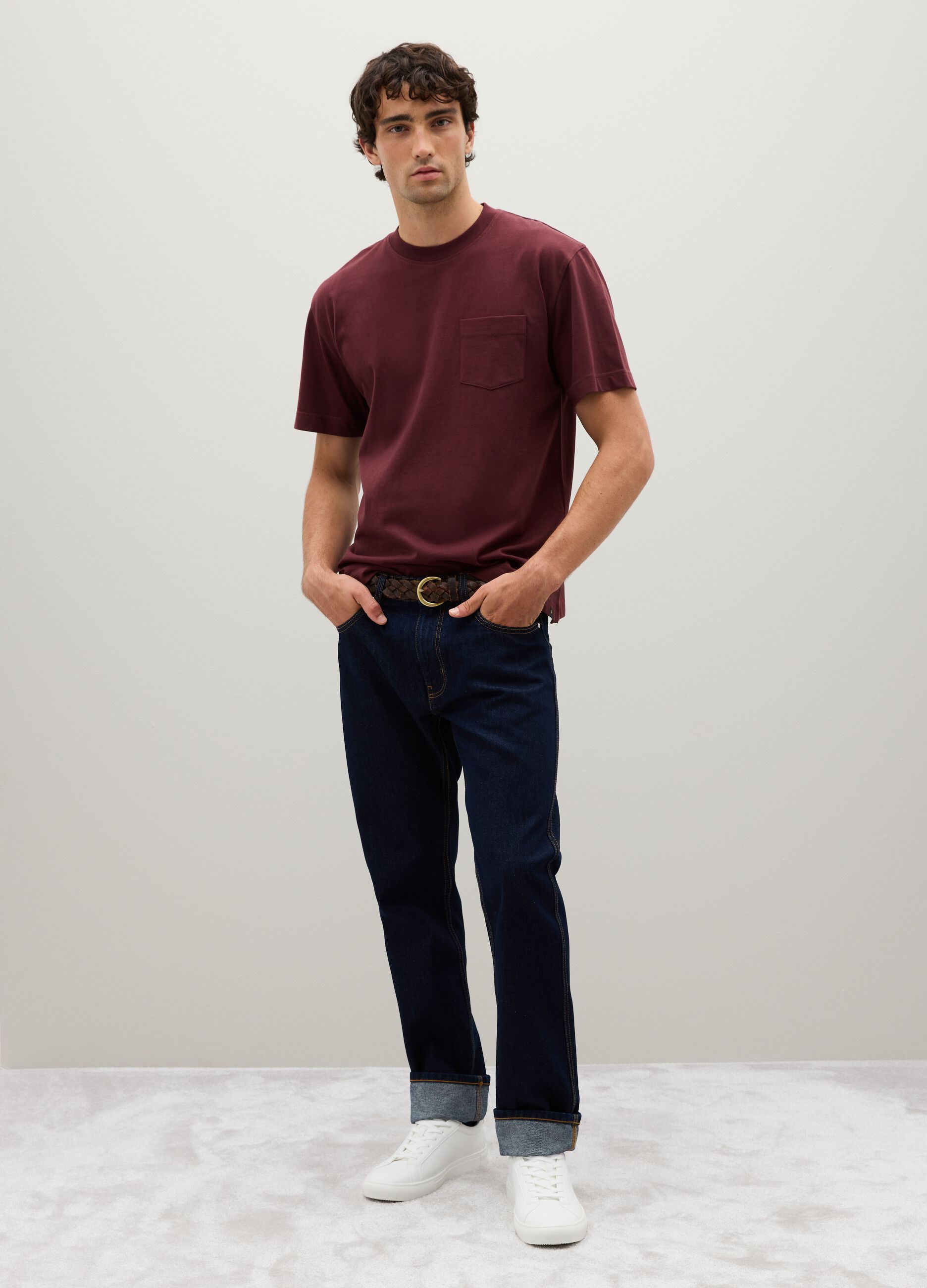 Relaxed Fit Red Pure Cotton T-shirt
