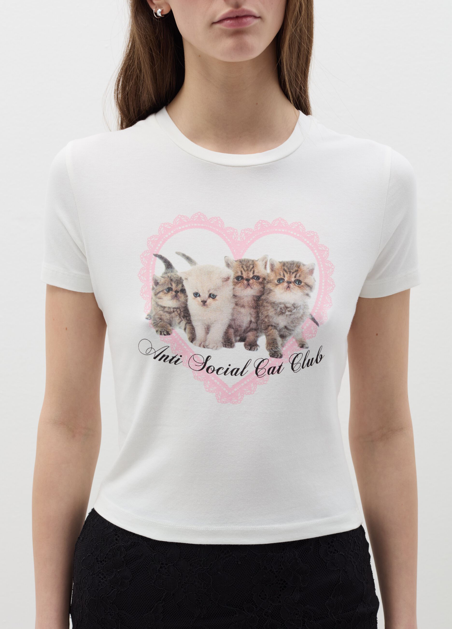 Stretch cotton T-shirt