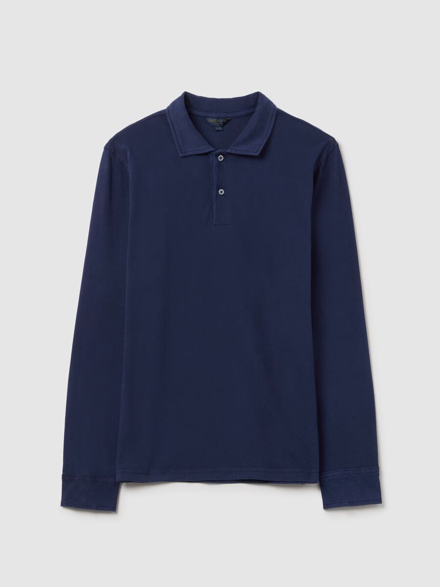 Long-sleeved polo shirt in cotton_4