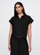 Black cropped linen and viscose shirt from Gap_0