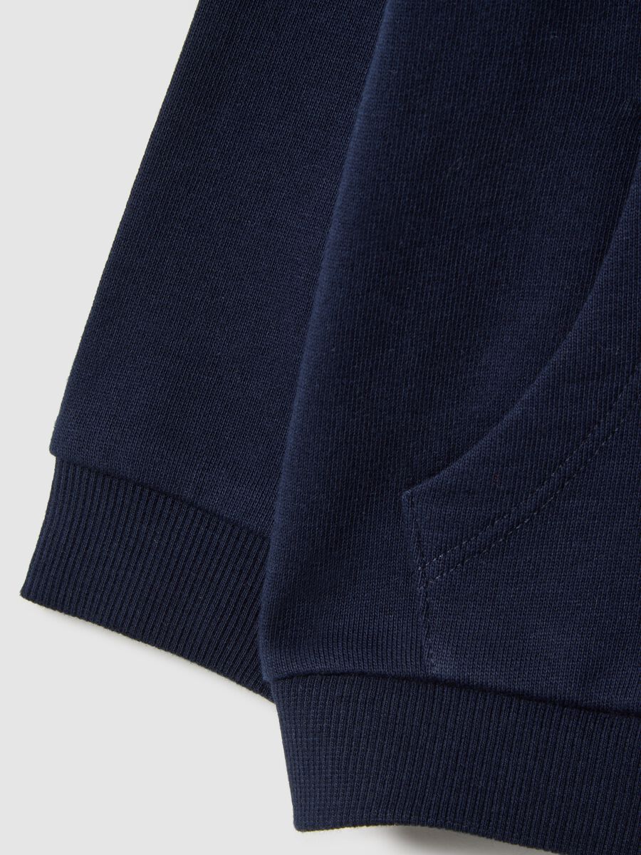 Girls' blue hoodie in pure cotton regular fit_2