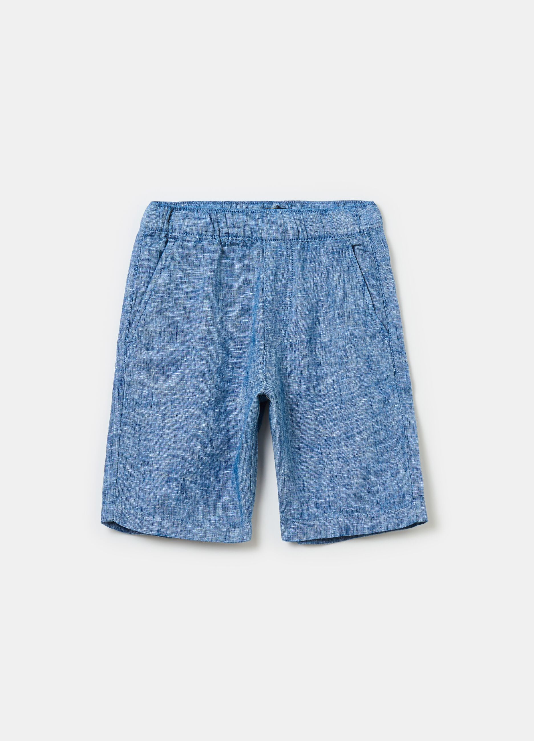 Linen Bermuda shorts with pockets
