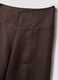 Brown linen-viscose blend wide-leg trousers with side zip fastening_5