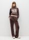 Brown velour regular fit trousers_0