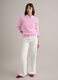 Pink pure cotton regular fit jumper with cable knit_1