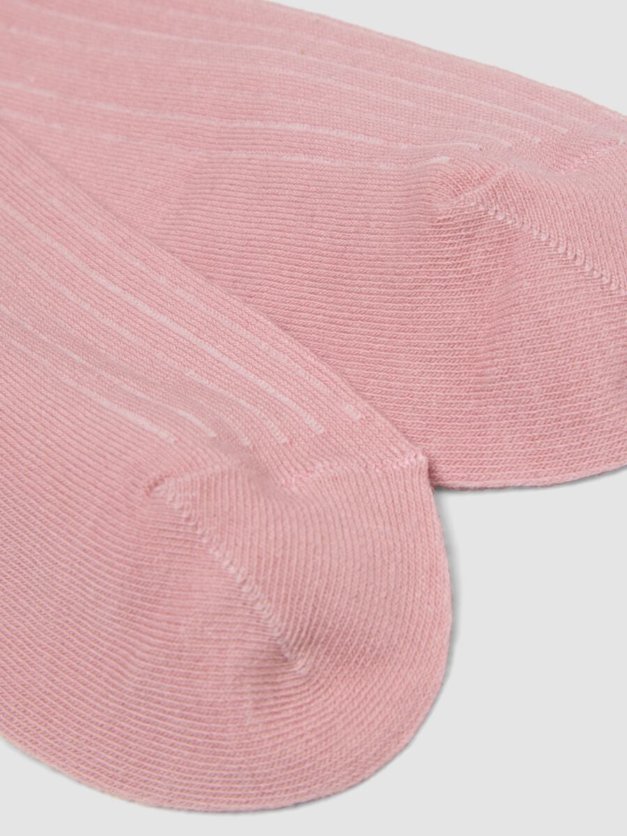 Mauve-purple ribbed stretch cotton socks_2