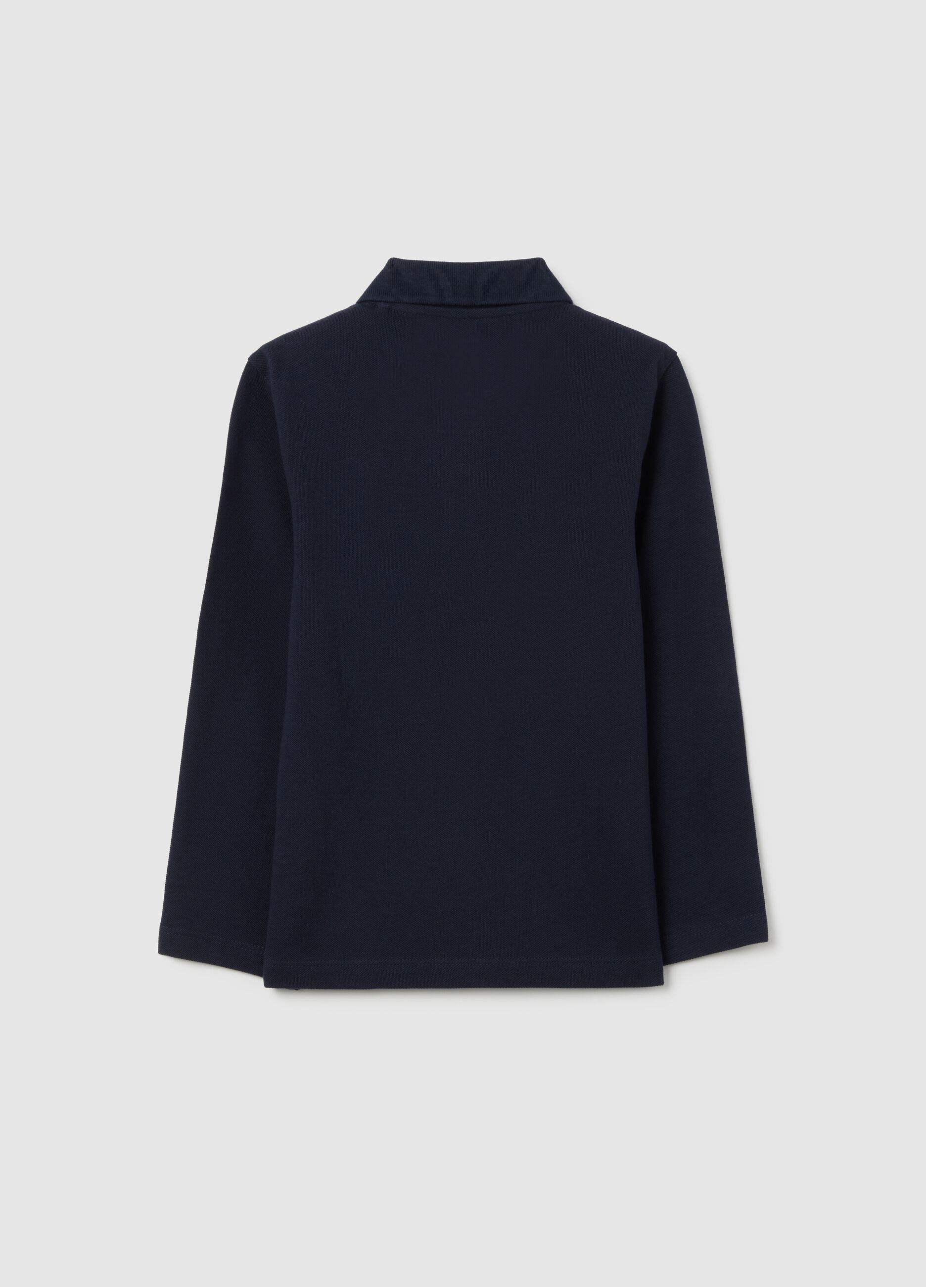 Polo da bambino in puro cotone blu regular fit