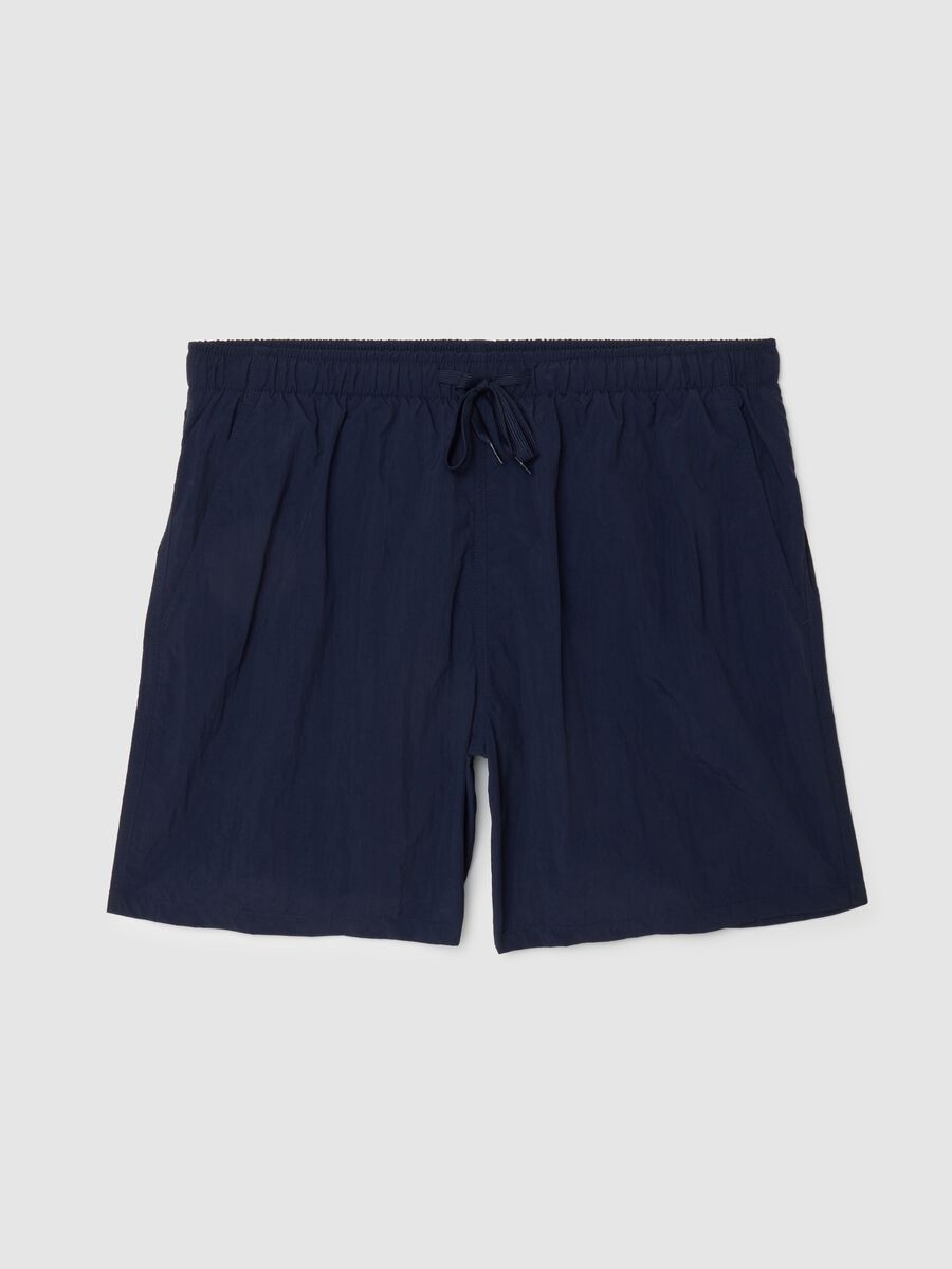 Pantaloncini da uomo in misto blu regular fit_0